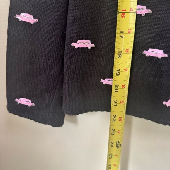Michael Simon Vintage Pink Cadillac Sequin Beads Cardigan Sweater Cotton Whimsy - Picture 16 of 16